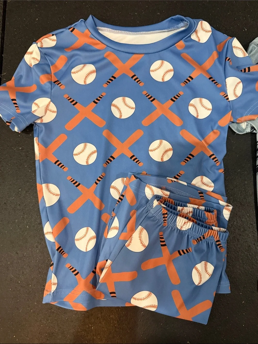 Kids Sports Pajama Set - Blue Baseball & Light Blue Soccer Prints